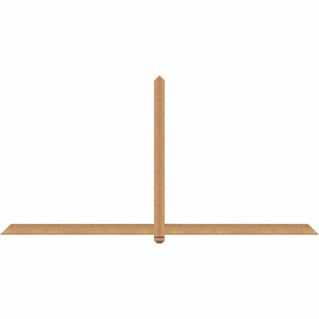 Ekena Millwork Eugene Smooth Timber Gable Bracket, Western Red Cedar, 108"W x 54"H x 3 1/2"D x 3 1/2"F, 12/12 Pitch GBW108X54X0404EUG00SWR